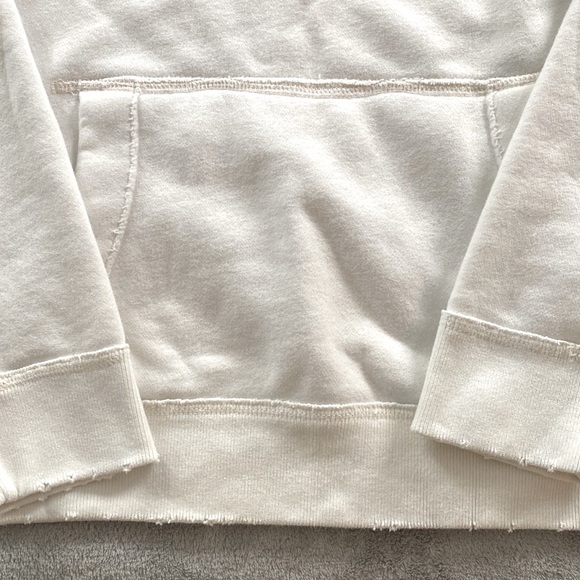 Abercrombie & Fitch Off-White Drawstring Hoodie Sweatshirt - Picture 7 of 9